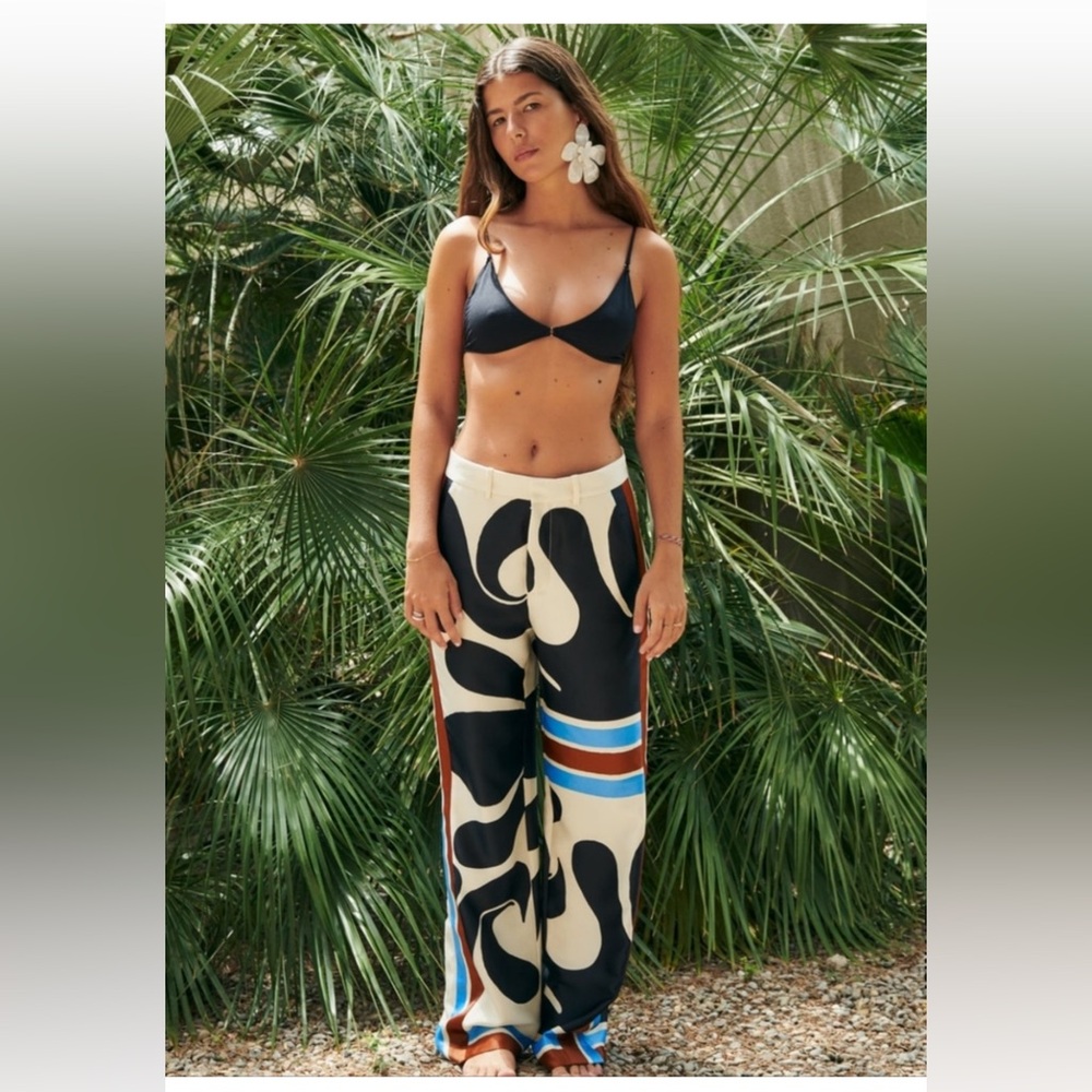 Zara printed satin effect pants